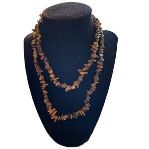 Tiger eye long 24” necklace